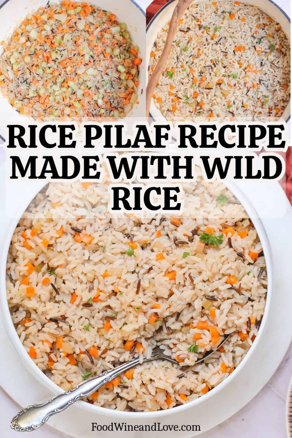 Rice Pilaf Recipe Made with Wild Rice Recipe, a blend of earthy wild rice and savory broth in a fluffy, flavorful healthy, gluten-free side. Rice Pilaf Recipe Made with Wild Rice