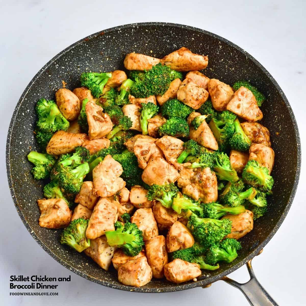Skillet Chicken and Broccoli Dinner, a simple 30 minute one pan recipe featuring tender chicken and crisp broccoli in a savory ginger sauce. Skillet Chicken and Broccoli Dinner, a simple 30 minute one pan recipe featuring tender chicken and crisp broccoli in a savory ginger sauce.