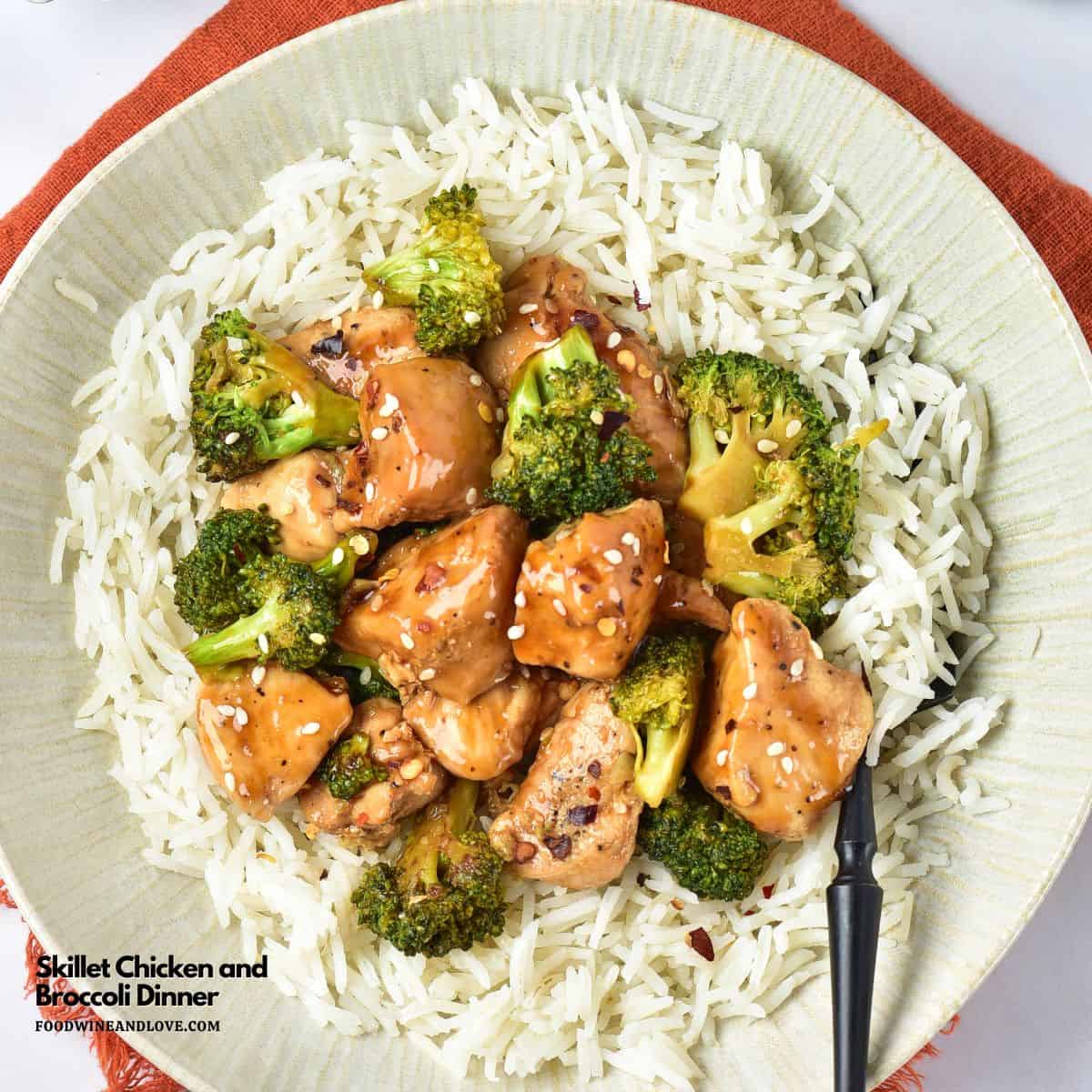 Skillet Chicken and Broccoli Dinner, a simple 30 minute one pan recipe featuring tender chicken and crisp broccoli in a savory ginger sauce. Skillet Chicken and Broccoli Dinner, a simple 30 minute one pan recipe featuring tender chicken and crisp broccoli in a savory ginger sauce.