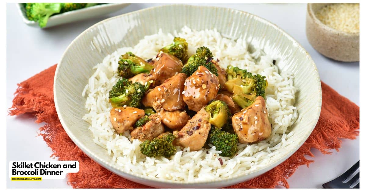 Skillet Chicken and Broccoli Dinner, a simple 30 minute one pan recipe featuring tender chicken and crisp broccoli in a savory ginger sauce. Skillet Chicken and Broccoli Dinner, a simple 30 minute one pan recipe featuring tender chicken and crisp broccoli in a savory ginger sauce.