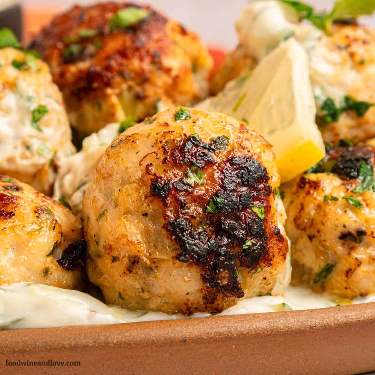 Greek Chicken Meatballs- an easy Mediterranean diet recipe packed with fresh mint, garlic, and lemon zest for a high-protein meal Greek Chicken Meatballs- an easy Mediterranean diet recipe packed with fresh mint, garlic, and lemon zest for a high-protein meal