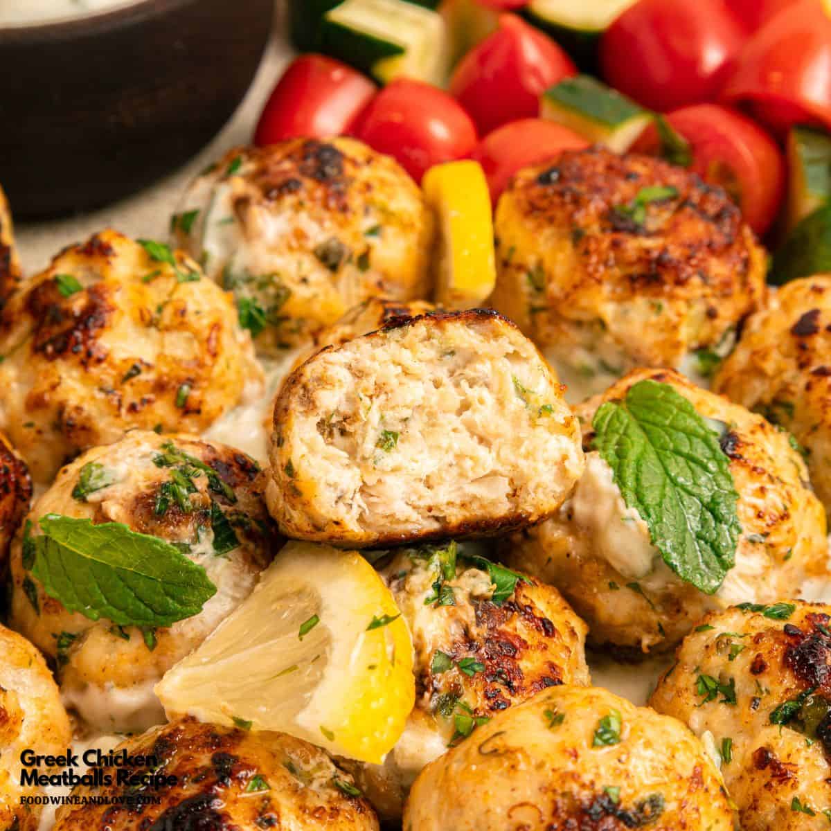 Greek Chicken Meatballs- an easy Mediterranean diet recipe packed with fresh mint, garlic, and lemon zest for a high-protein meal Greek Chicken Meatballs- an easy Mediterranean diet recipe packed with fresh mint, garlic, and lemon zest for a high-protein meal