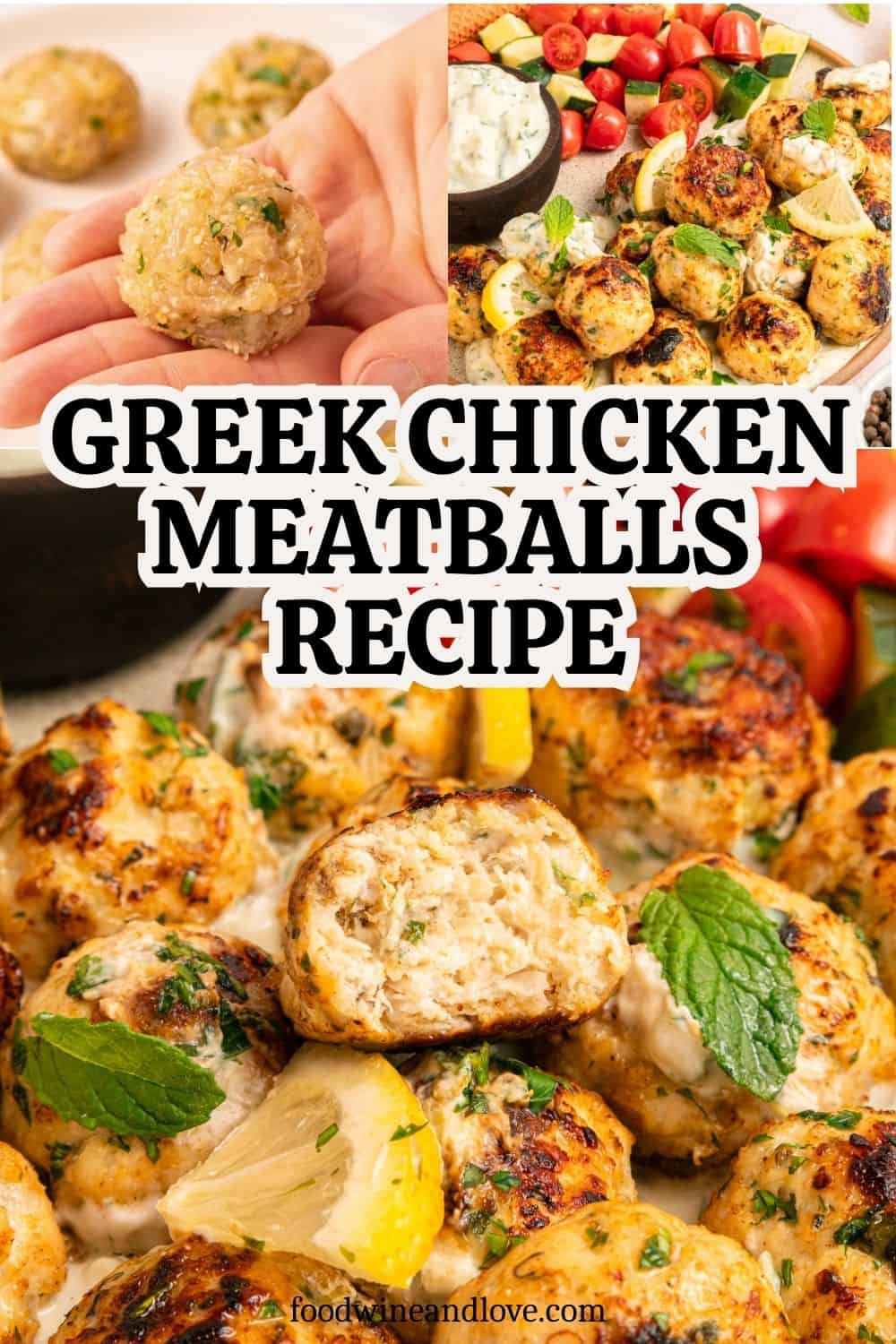 Greek Chicken Meatballs- an easy Mediterranean diet recipe packed with fresh mint, garlic and lemon zest for a high-protein meal Greek Chicken Meatballs Recipe
