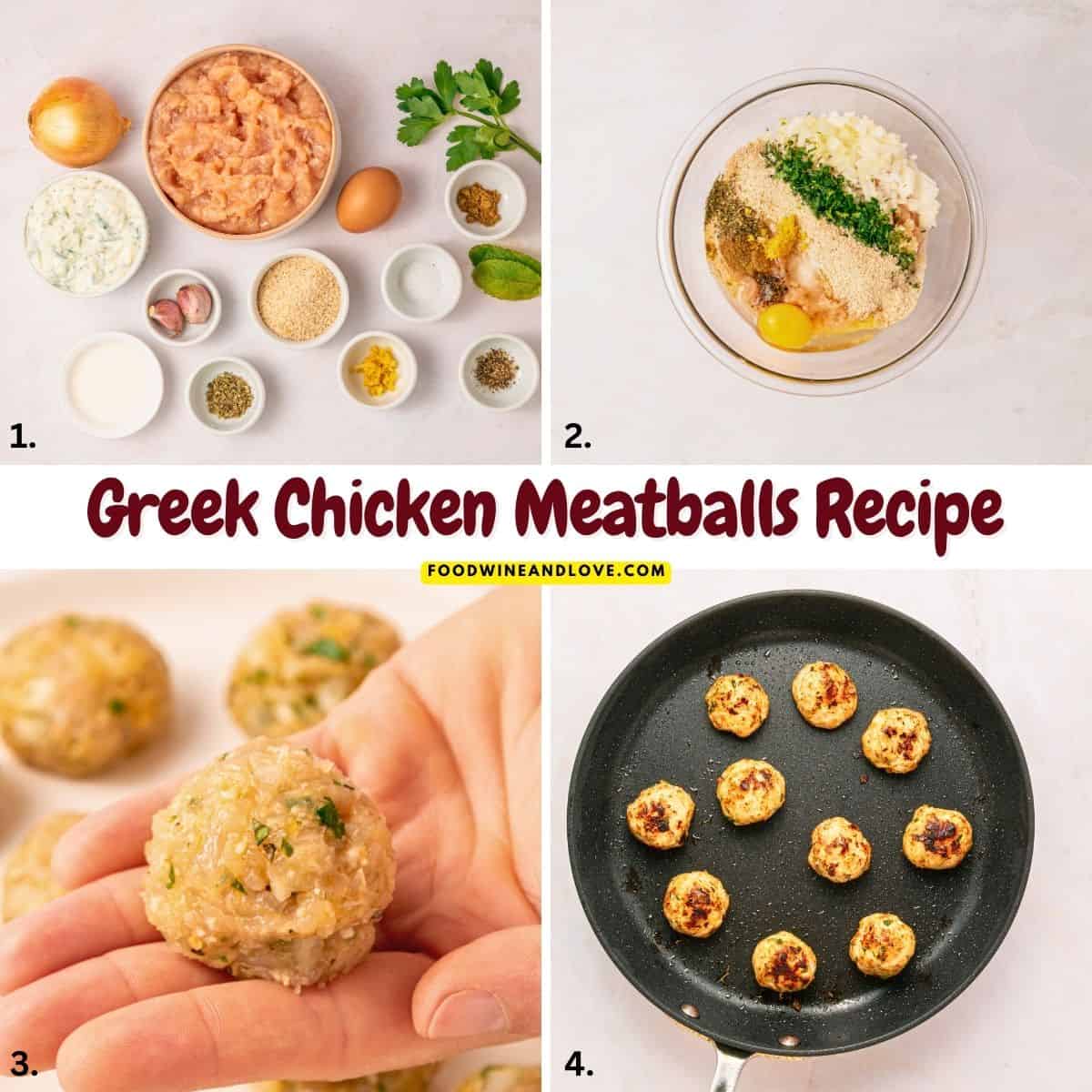 Greek Chicken Meatballs- an easy Mediterranean diet recipe packed with fresh mint, garlic, and lemon zest for a high-protein meal Greek Chicken Meatballs- an easy Mediterranean diet recipe packed with fresh mint, garlic, and lemon zest for a high-protein meal