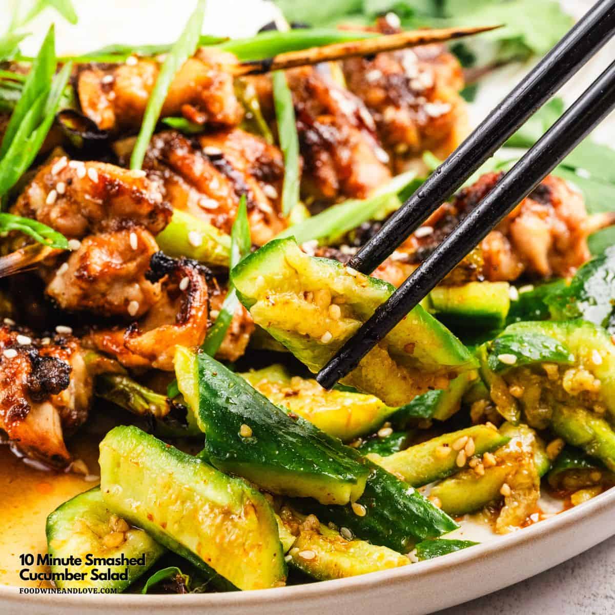 Healthy 10 Minute Smashed Cucumber Salad is crisp, tangy, and easy making it the perfect side dish for any meal. Healthy 10 Minute Smashed Cucumber Salad is crisp, tangy, and easy making it the perfect side dish for any meal .