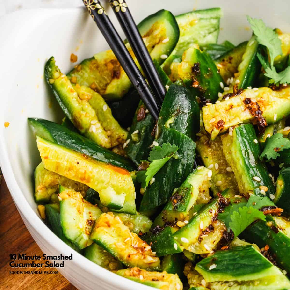 Healthy 10 Minute Smashed Cucumber Salad is crisp, tangy, and easy making it the perfect side dish for any meal. Healthy 10 Minute Smashed Cucumber Salad is crisp, tangy, and easy making it the perfect side dish for any meal .
