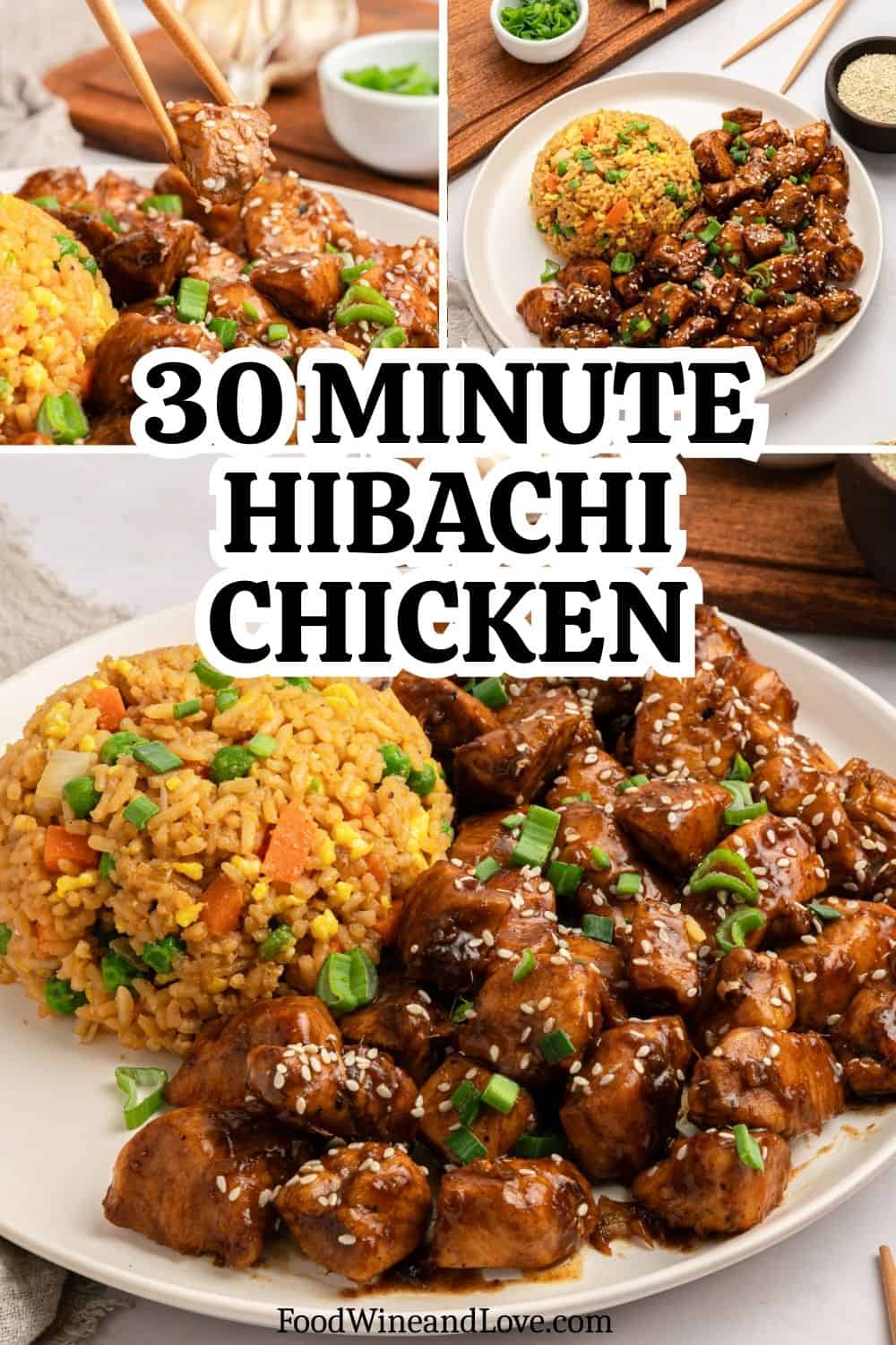 30 Minute Hibachi Chicken, an easy recipe featuring tender, bite-sized chicken seared in savory soy sauce and garlic, steakhouse style. 30 Minute Hibachi Chicken, an easy recipe featuring tender, bite-sized chicken seared in savory soy sauce and garlic, steakhouse style.
