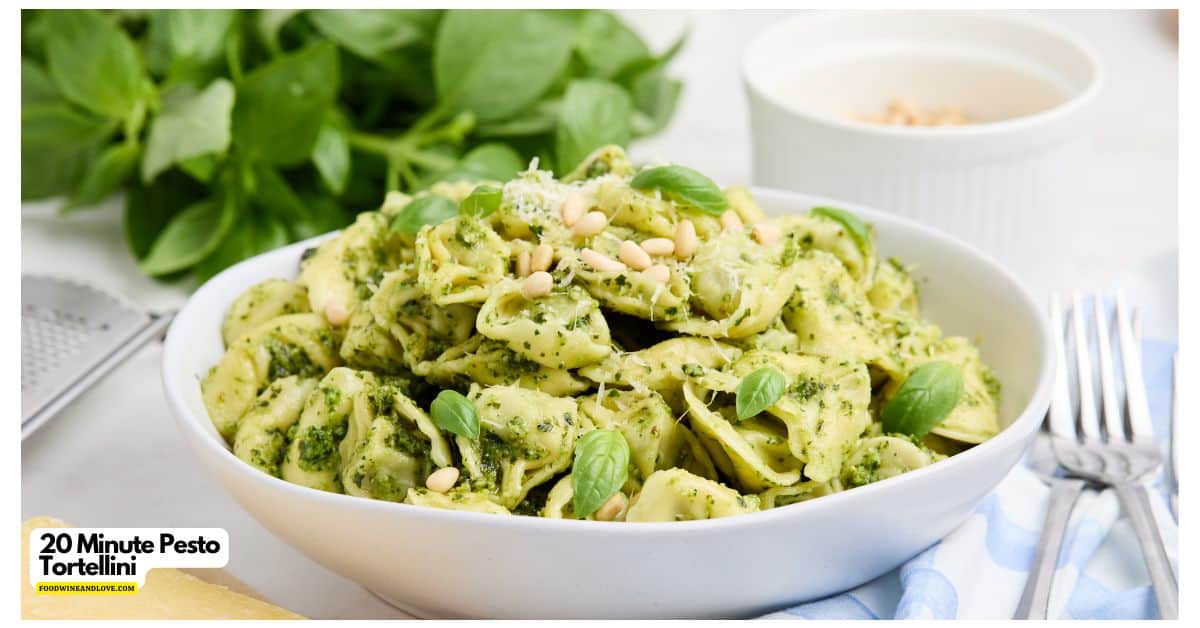 20 Minute Pesto Tortellini is a quick and simple recipe featuring pasta tossed in a homemade basil parmesan pesto sauce. 20 Minute Pesto Tortellini is a quick and simple recipe featuring pasta tossed in a homemade basil parmesan pesto sauce.