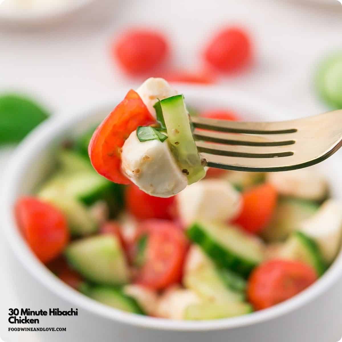 Zesty Cucumber Caprese Salad made with juicy tomatoes, mozzarella pearls, and fresh basil tossed in tangy vinaigrette. Quick, easy and perfect Zesty Cucumber Caprese Salad made with juicy tomatoes, mozzarella pearls, and fresh basil tossed in tangy vinaigrette. Quick, easy and perfect