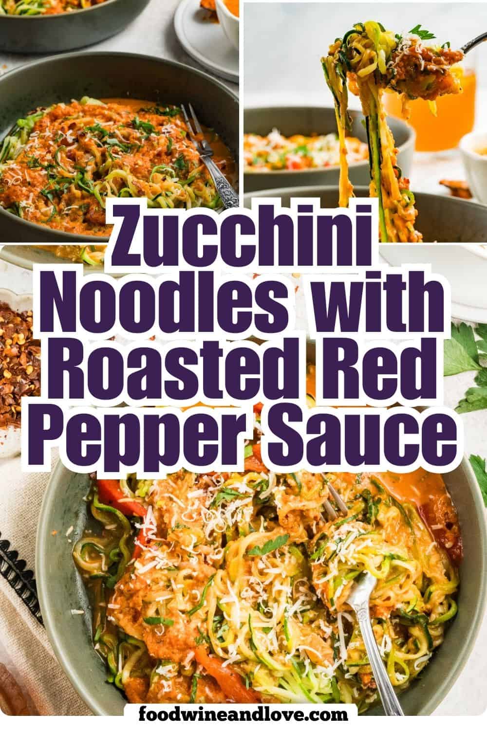 Zucchini Noodles with Roasted Red Pepper Sauce is the ultimate quick and easy 15-minute healthy meal. Vegetarian, Low Carb, Gluten Free. Zucchini Noodles with Roasted Red Pepper Sauce is the ultimate quick and easy 15-minute healthy meal. Vegetarian, Low Carb, Gluten Free.