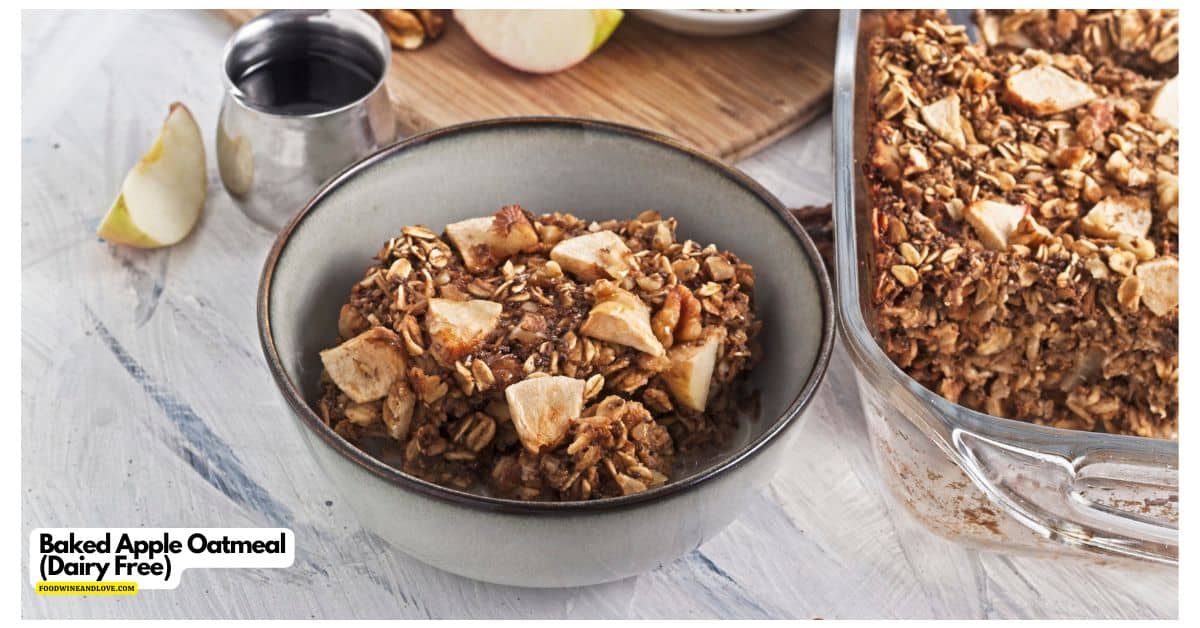 Baked Apple Oatmeal (Dairy Free), an easy healthier breakfast recipe made with oat milk, chia seeds, and maple syrup. Vegan, Gluten Free Baked Apple Oatmeal (Dairy Free), an easy healthier breakfast recipe made with oat milk, chia seeds, and maple syrup. Vegan, Gluten Free