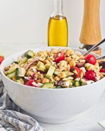 Greek Pasta Salad with Lemon Vinaigrette