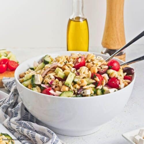 Greek Pasta Salad with Lemon Vinaigrette