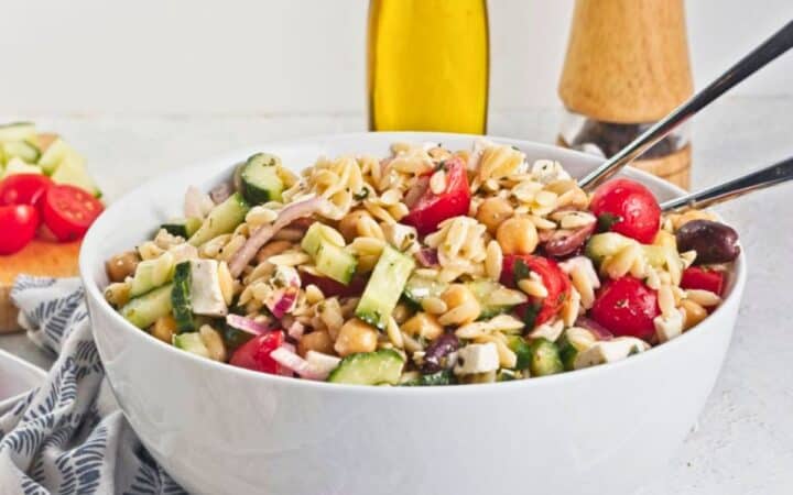 Greek Pasta Salad with Lemon Vinaigrette