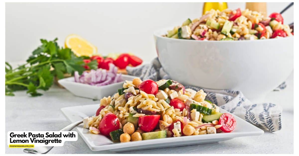 Greek Pasta Salad with Lemon Vinaigrette, an easy recipe for a vibrant salad tossed in a lemon vinaigrette—perfect for a light meal. Greek Pasta Salad with Lemon Vinaigrette, an easy recipe for a vibrant salad tossed in a lemon vinaigrette—perfect for a light meal.
