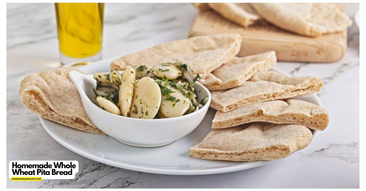 Homemade Whole Wheat Pita Bread, an easy recipe for fluffy and soft pita made with simple pantry ingredients. Vegan Recipe. Homemade Whole Wheat Pita Bread, an easy recipe for fluffy and soft pita made with simple pantry ingredients. Vegan Recipe.