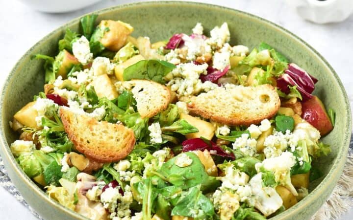 Apple Walnut Blue Cheese Salad with Honey Dijon Dressing