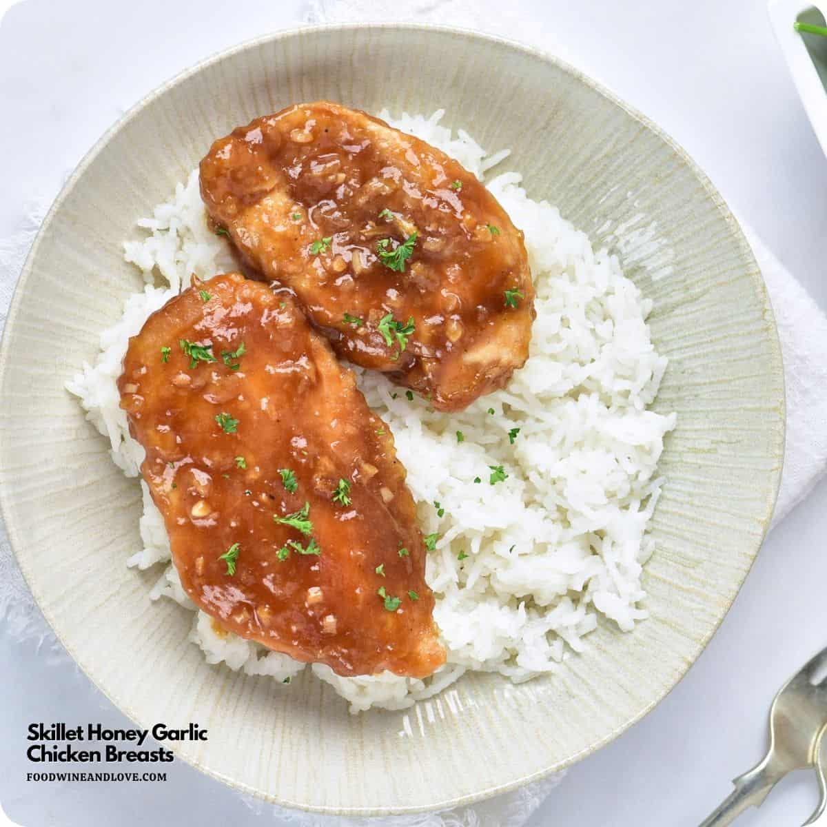 Easy Skillet Honey Garlic Chicken Breasts, a simple Mediterranean diet-friendly recipe for tender cutlets in a sweet savory garlic sauce. Easy Skillet Honey Garlic Chicken Breasts, a simple Mediterranean diet-friendly recipe for tender cutlets in a sweet savory garlic sauce.