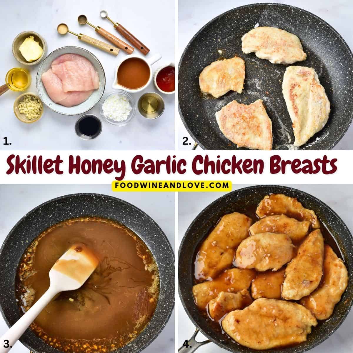 Easy Skillet Honey Garlic Chicken Breasts, a simple Mediterranean diet-friendly recipe for tender cutlets in a sweet savory garlic sauce. Easy Skillet Honey Garlic Chicken Breasts, a simple Mediterranean diet-friendly recipe for tender cutlets in a sweet savory garlic sauce.