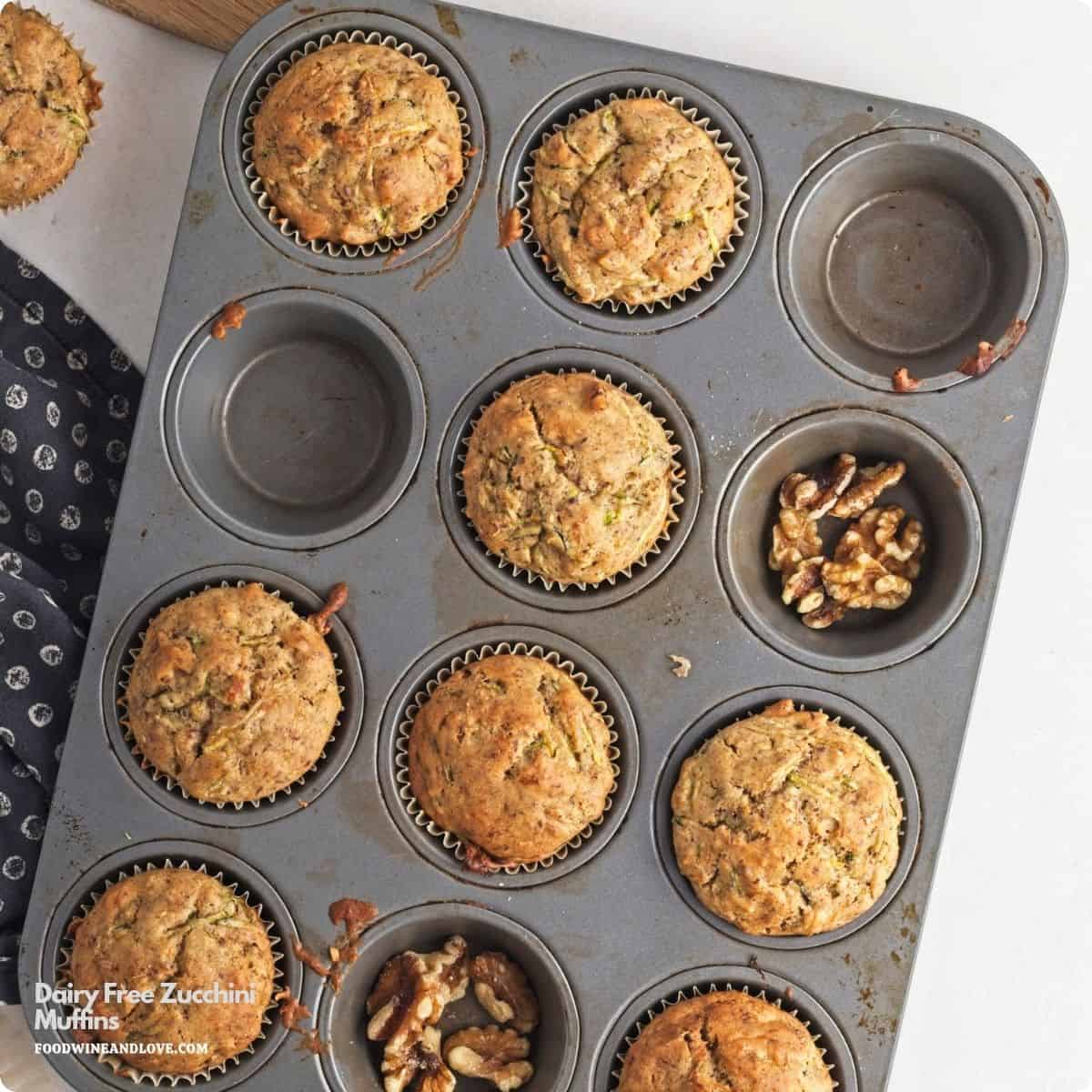 Dairy Free Zucchini Muffins, soft, fluffy, and naturally sweetened with maple syrup. A simple vegan-friendly breakfast or snack. Dairy Free Zucchini Muffins, soft, fluffy, and naturally sweetened with maple syrup. A simple vegan-friendly breakfast or snack.