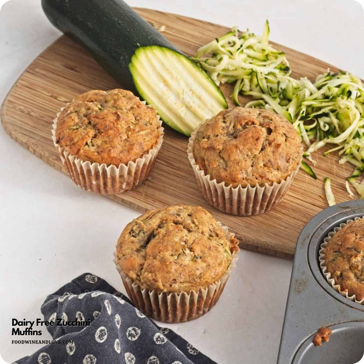Dairy Free Zucchini Muffins, soft, fluffy, and naturally sweetened with maple syrup. A simple vegan-friendly breakfast or snack. Dairy Free Zucchini Muffins, soft, fluffy, and naturally sweetened with maple syrup. A simple vegan-friendly breakfast or snack.