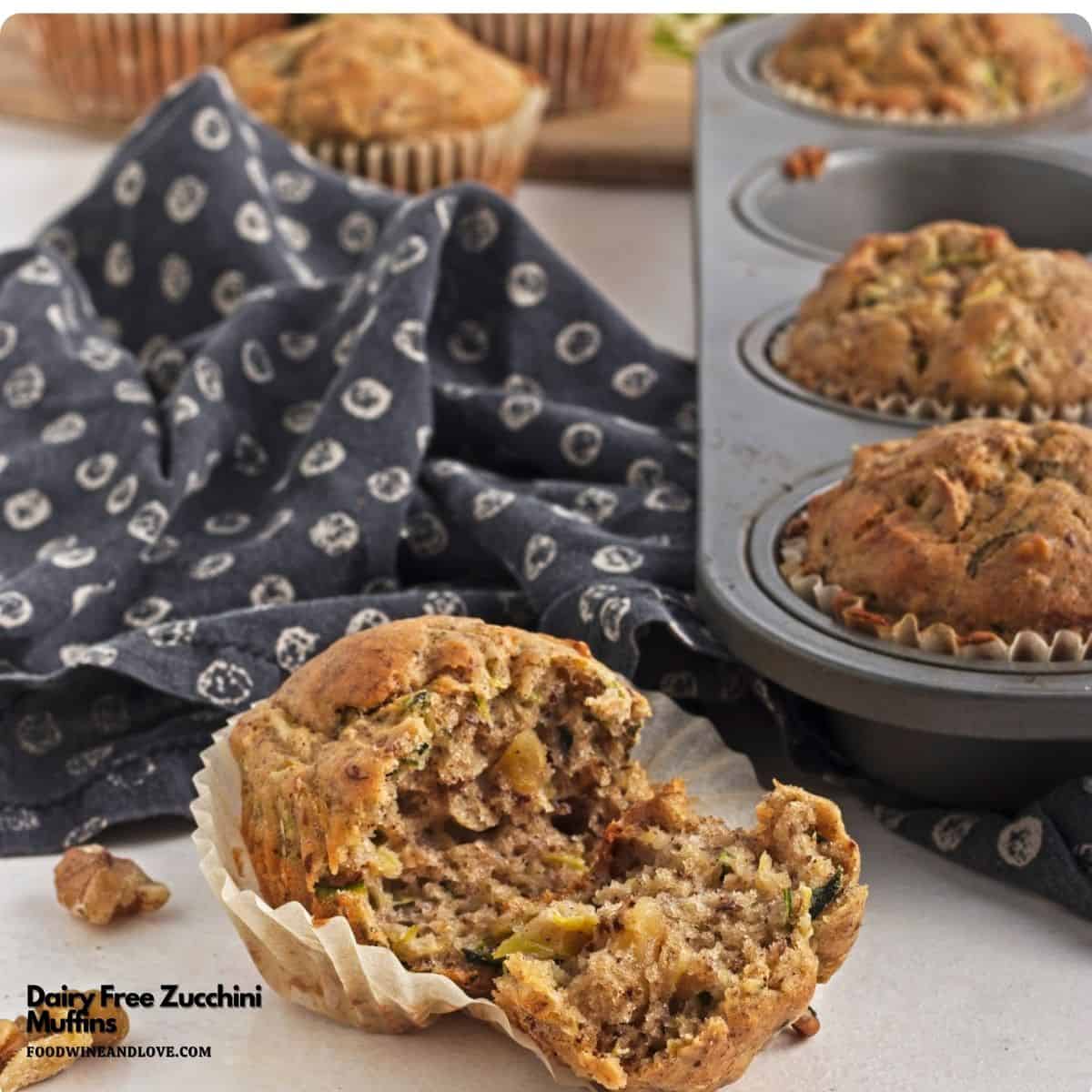 Dairy Free Zucchini Muffins, soft, fluffy, and naturally sweetened with maple syrup. A simple vegan-friendly breakfast or snack. Dairy Free Zucchini Muffins, soft, fluffy, and naturally sweetened with maple syrup. A simple vegan-friendly breakfast or snack.