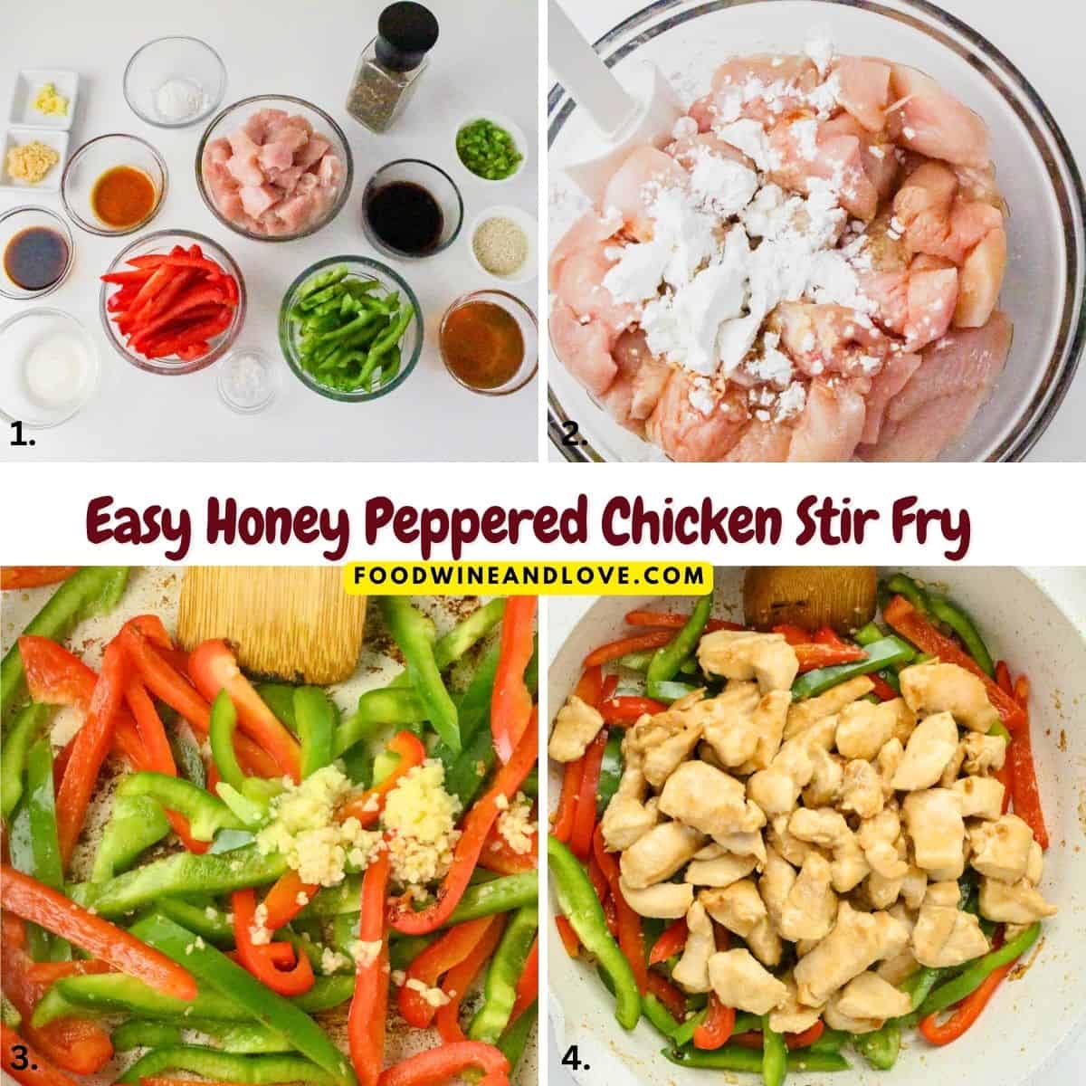 Easy Honey Peppered Chicken Stir Fry, an easy 30 minute dinner recipe featuring juicy chicken with pepper in a honey black pepper sauce. Easy Honey Peppered Chicken Stir Fry, an easy 30 minute dinner recipe featuring juicy chicken with pepper in a honey black pepper sauce.