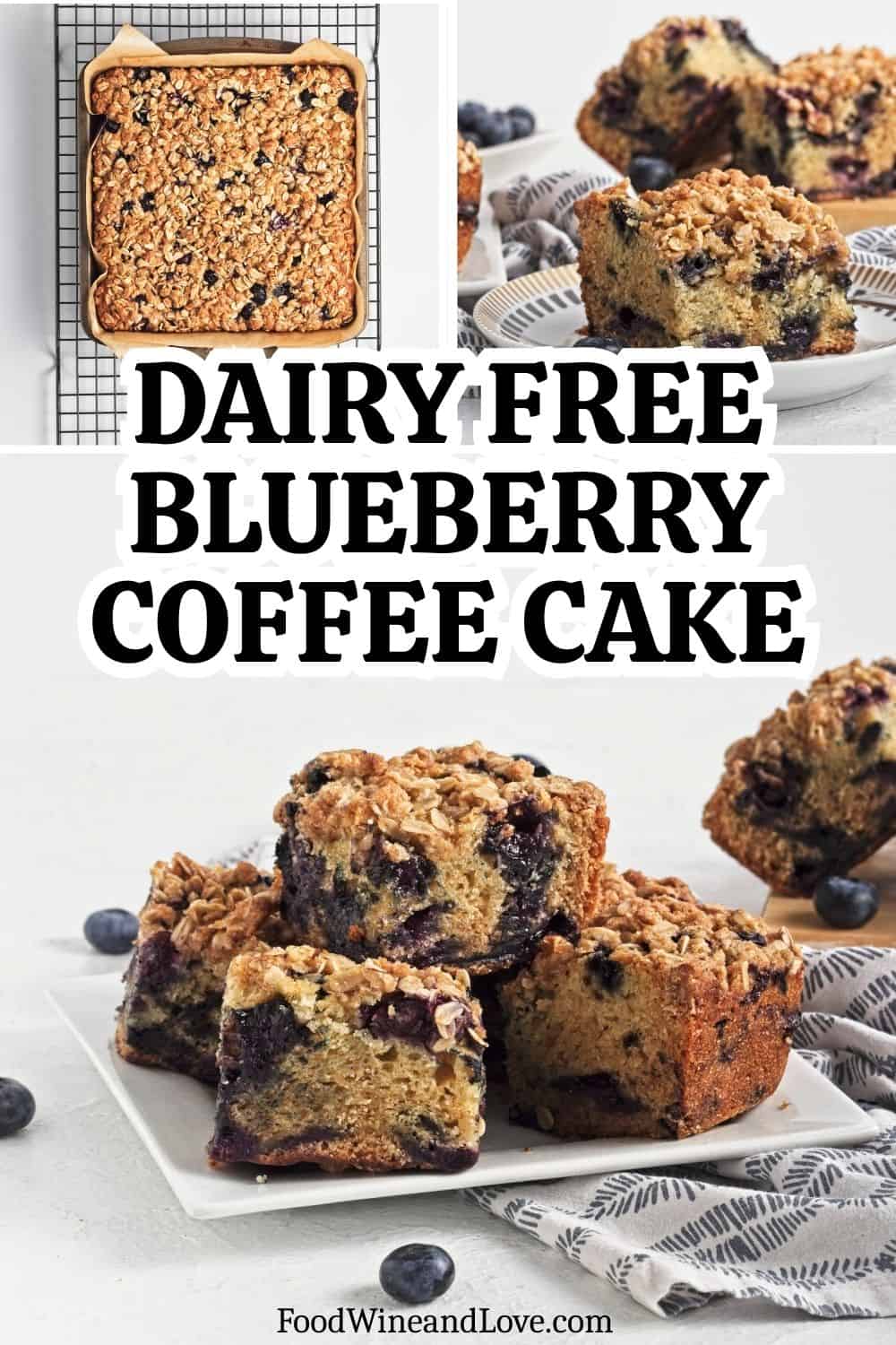 Dairy Free Blueberry Coffee Cake, a vegan dessert recipe featuring a tender and fluffy cake with a simple crumble topping. Dairy Free Blueberry Coffee Cake, a vegan dessert recipe featuring a tender and fluffy cake with a simple crumble topping.