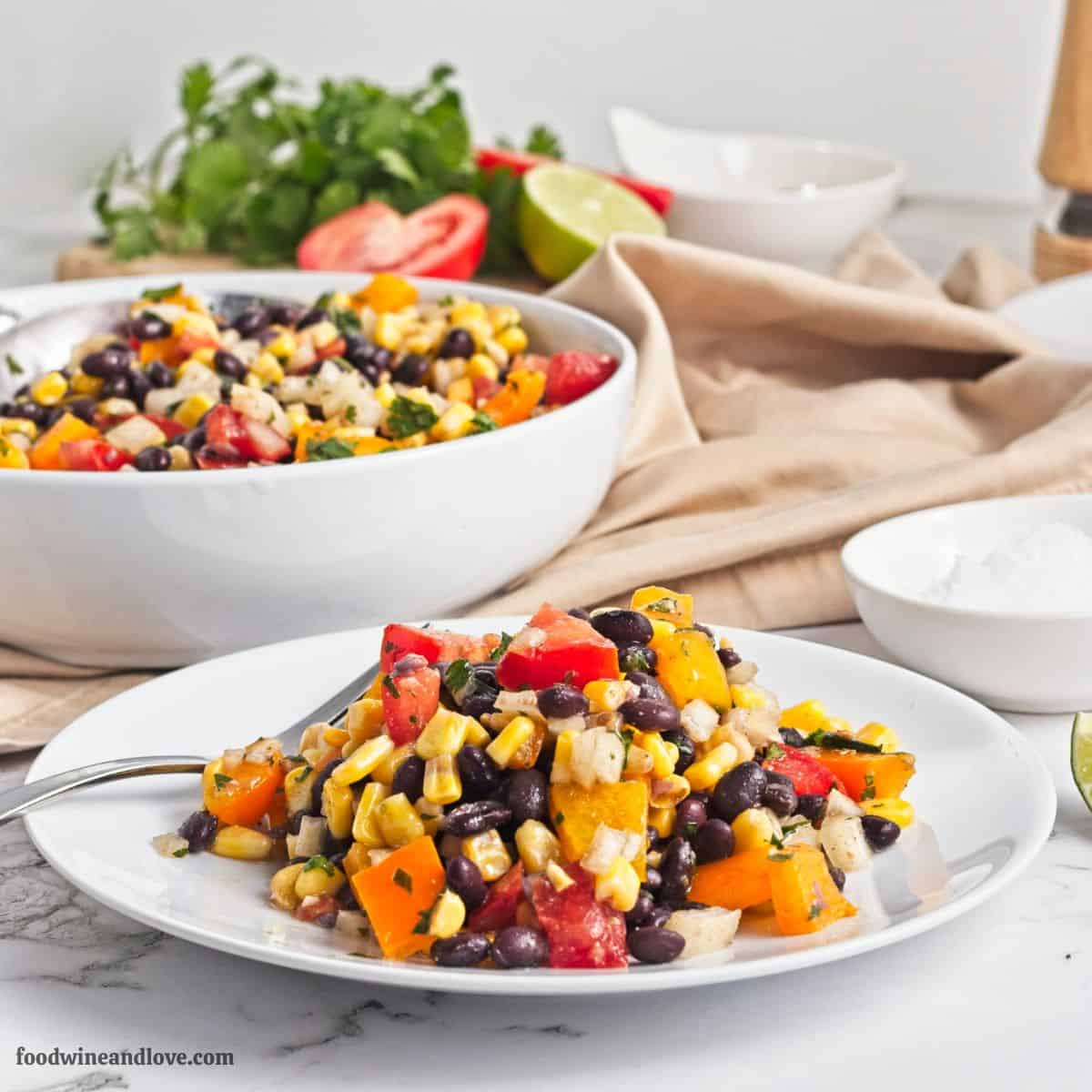 Easy Fall Black Bean and Corn Salad is packed with crisp bell peppers, sweet corn, and black beans. Perfect for potlucks and fall gatherings. Easy Fall Black Bean and Corn Salad is packed with crisp bell peppers, sweet corn, and black beans. Perfect for potlucks and fall gatherings.