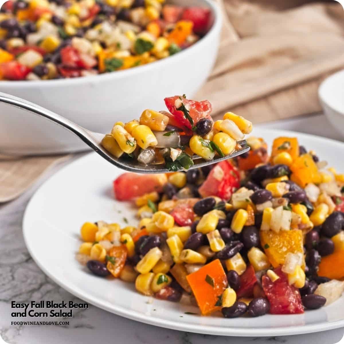 Easy Fall Black Bean and Corn Salad is packed with crisp bell peppers, sweet corn, and black beans. Perfect for potlucks and fall gatherings. Easy Fall Black Bean and Corn Salad is packed with crisp bell peppers, sweet corn, and black beans. Perfect for potlucks and fall gatherings.