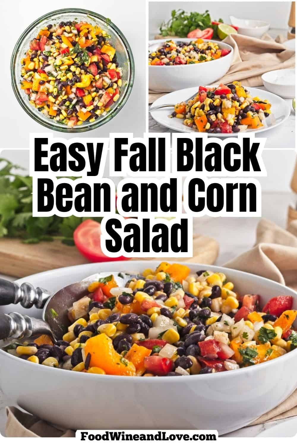 Easy Fall Black Bean and Corn Salad is packed with crisp bell peppers, sweet corn, and black beans. Perfect for potlucks and fall gatherings. Easy Fall Black Bean and Corn Salad is packed with crisp bell peppers, sweet corn, and black beans. Perfect for potlucks and fall gatherings.