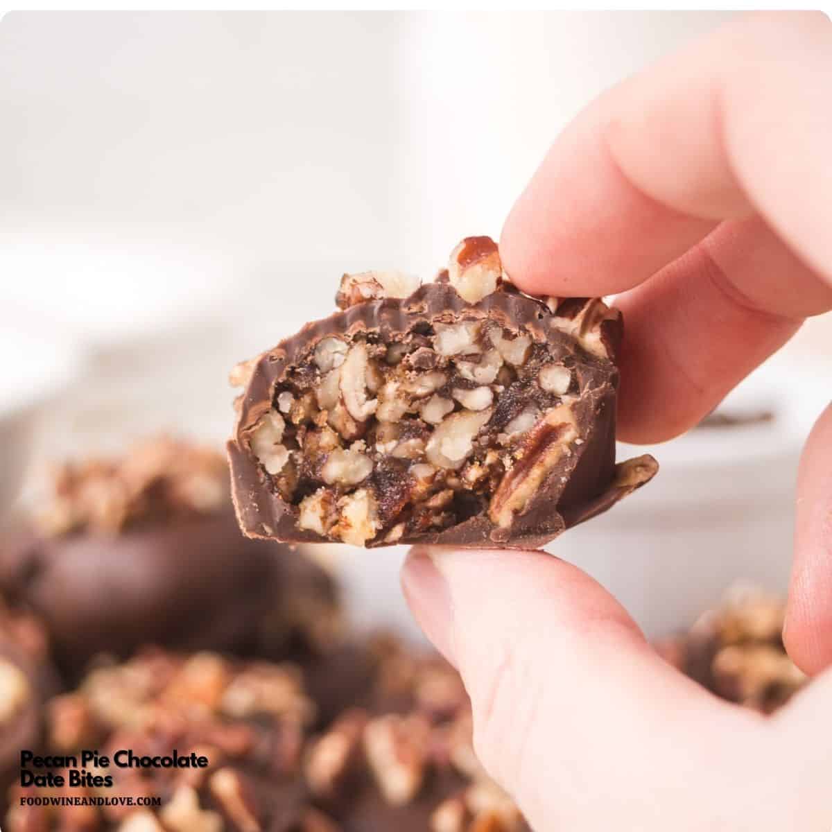 Pecan Pie Chocolate Date Bites, an easy naturally sweet, crowd-pleasing no-bake treat made with rich dates, toasted pecans, and chocolate. Pecan Pie Chocolate Date Bites, an easy naturally sweet, crowd-pleasing no-bake treat made with rich dates, toasted pecans, and chocolate.