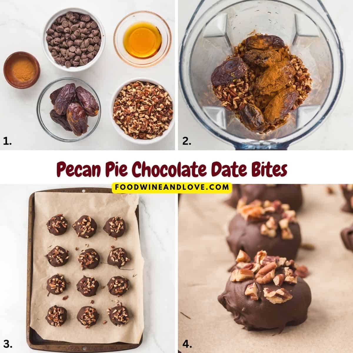 Pecan Pie Chocolate Date Bites, an easy naturally sweet, crowd-pleasing no-bake treat made with rich dates, toasted pecans, and chocolate. Pecan Pie Chocolate Date Bites, an easy naturally sweet, crowd-pleasing no-bake treat made with rich dates, toasted pecans, and chocolate.