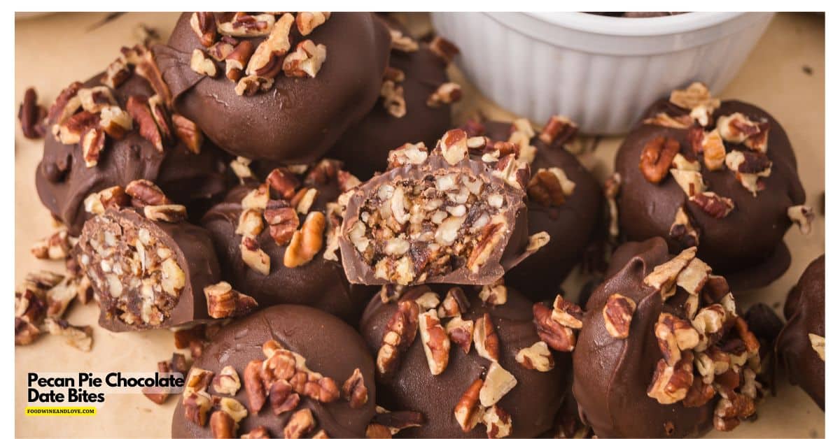 Pecan Pie Chocolate Date Bites, an easy naturally sweet, crowd-pleasing no-bake treat made with rich dates, toasted pecans, and chocolate. Pecan Pie Chocolate Date Bites, an easy naturally sweet, crowd-pleasing no-bake treat made with rich dates, toasted pecans, and chocolate.