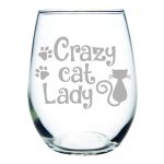 Crazy cat Lady stemless wine glass Crazy cat Lady stemless wine glass